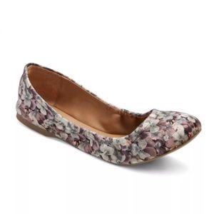 NWT MOSSIMO Ona Scrunch Ballet Flat Floral Velvet